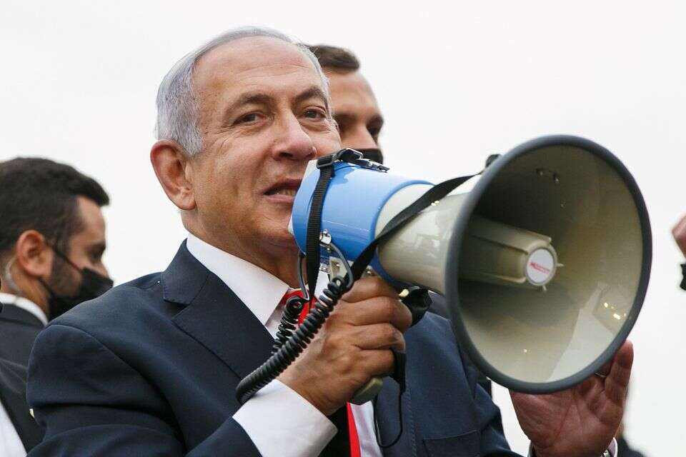 נתניהו ביום הבחירות 2021 , לירון מולדובן