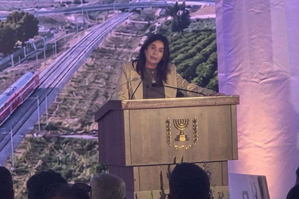 השרה רגב בטקס חניכת פרויקט התשתית של המסילה המזרחית החדשה בתחנת שומרון-טייבה , ירון דורון