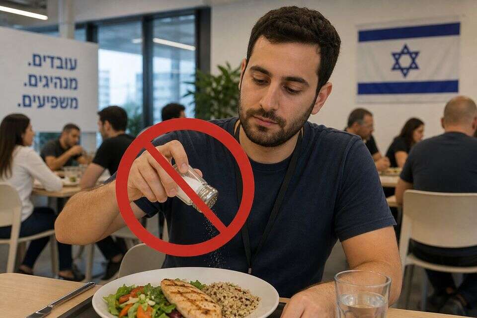 שלט איסור על גבר שממליח אוכל , נוצר באמצעות GPT-Image 2