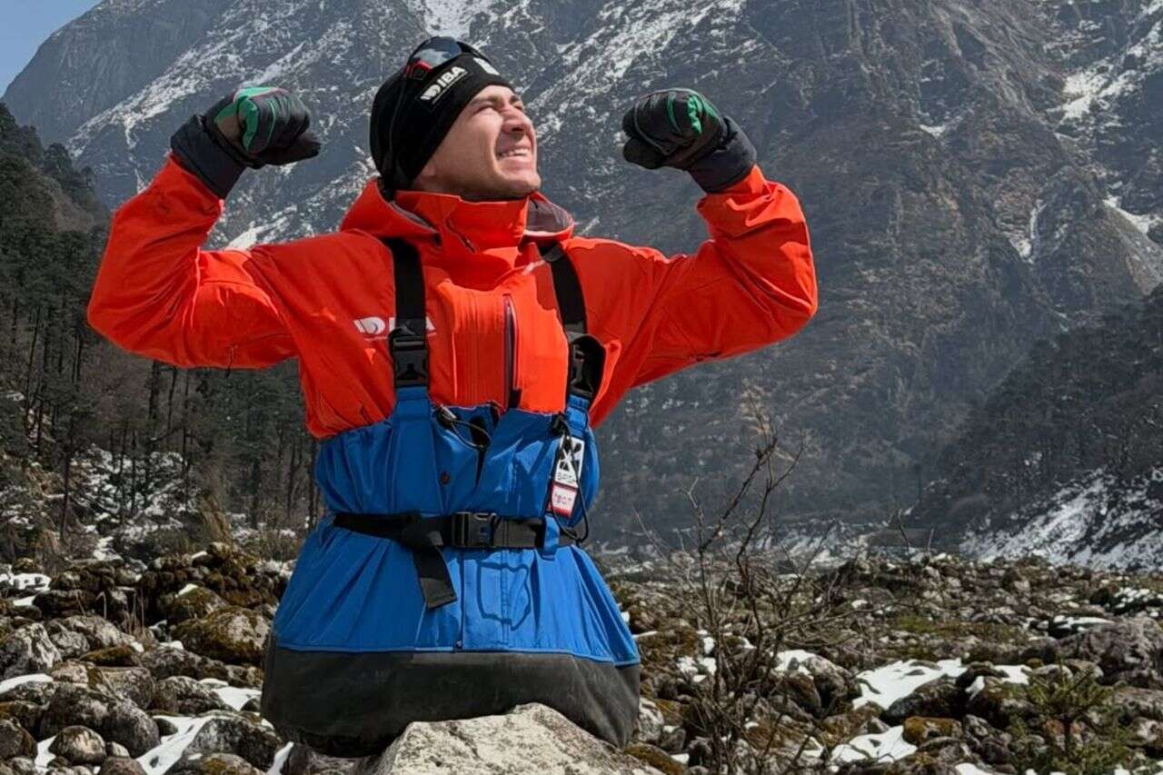 The Paralympic athlete climbed to the top of Everest - with only his hands watch