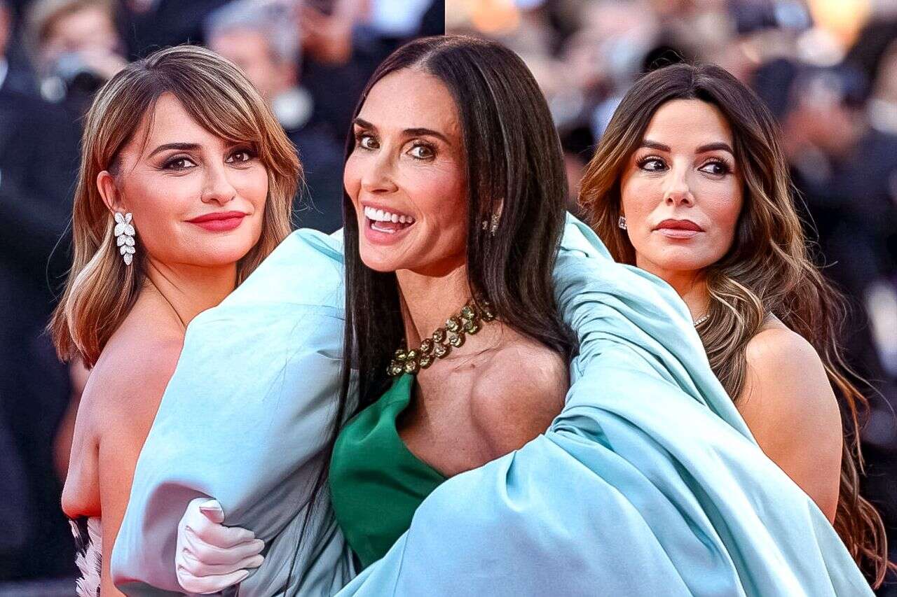 Demi Moore swapped crumbling pink for green at Cannes