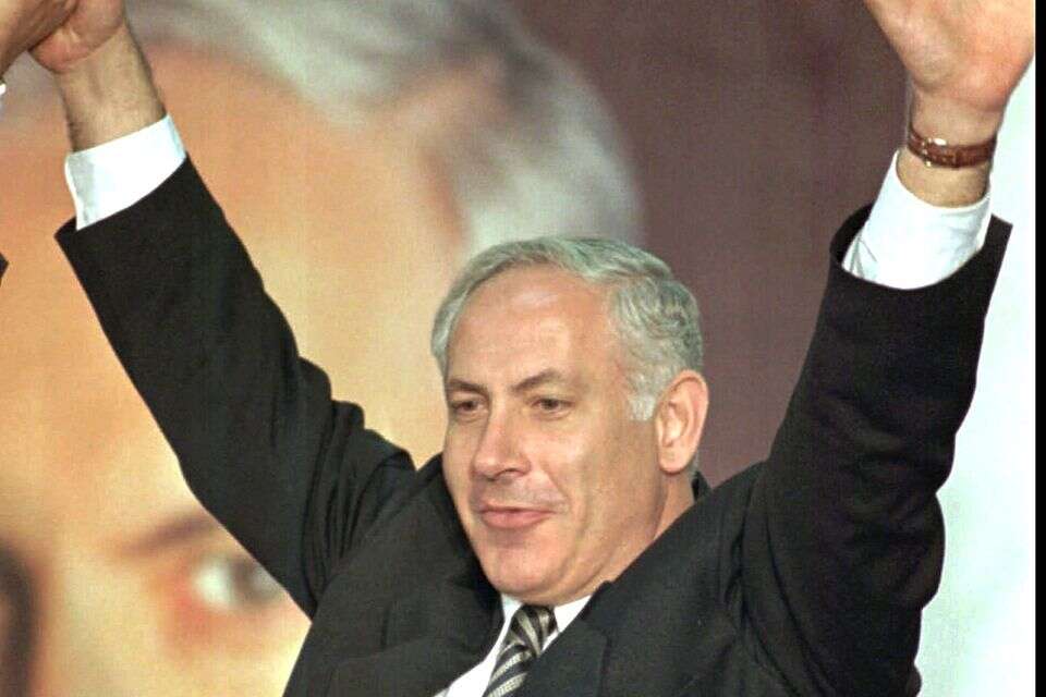 נתניהו לאחר ניצחונו בבחירות 1996 , אי.פי
