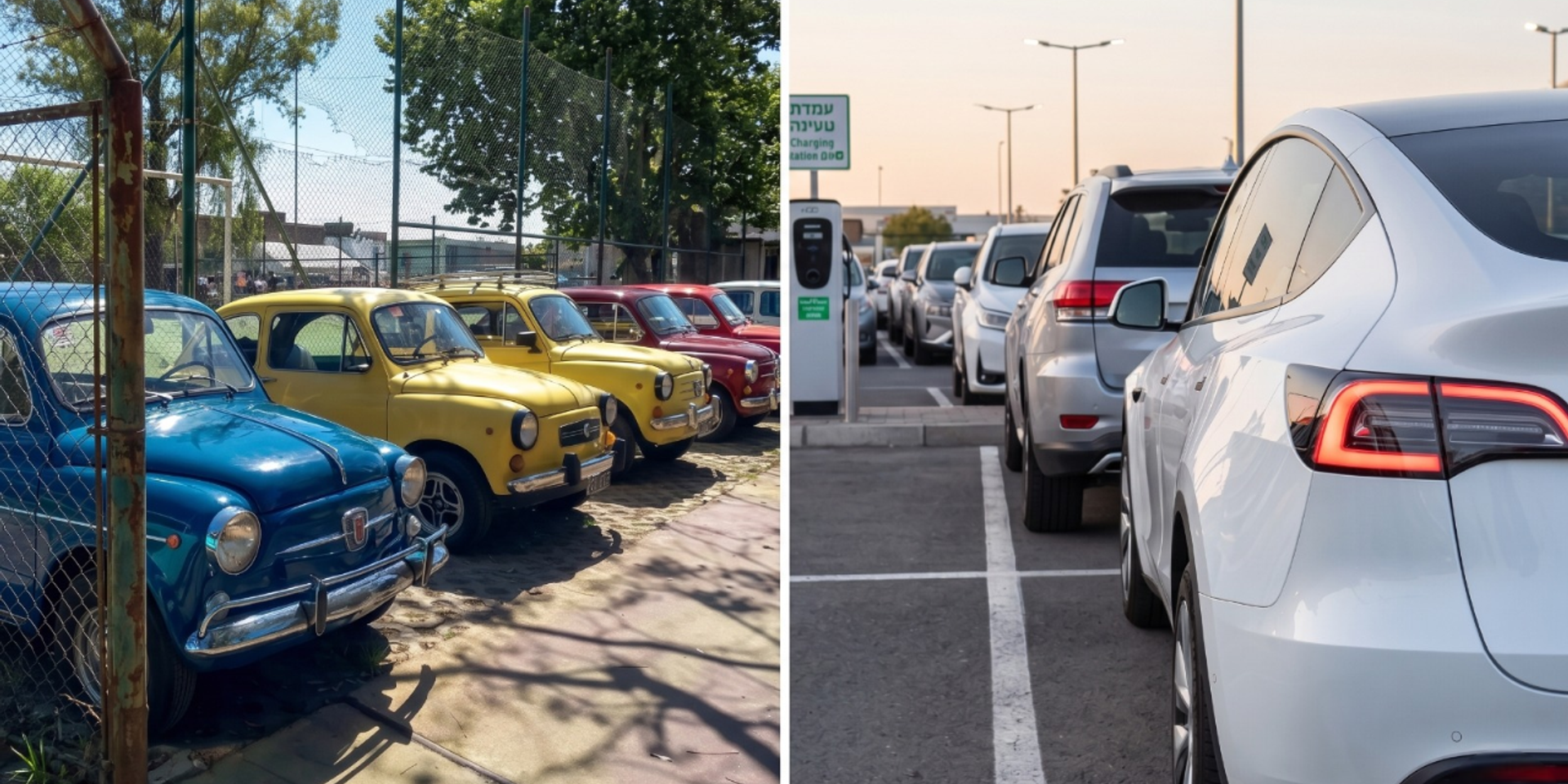 רכבים אז והיום (אילוסטרציה) , 
