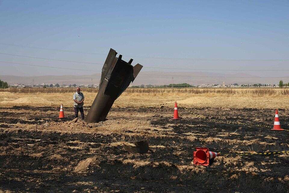 טיל איראני נופל בשטח חקלאי בסוריה , AFP