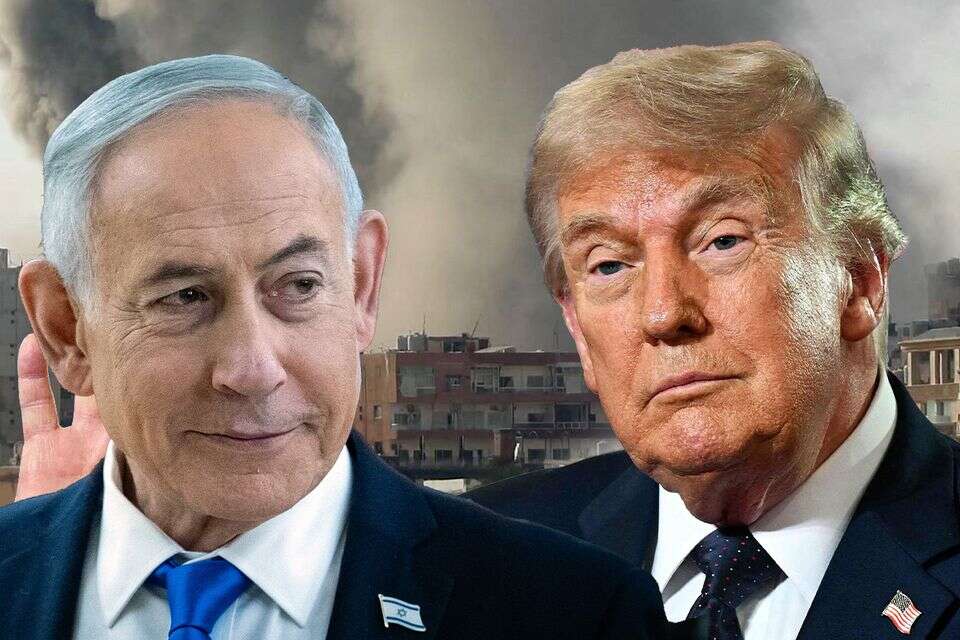 טראמפ ונתניהו על רקע התקיפה בלבנון , יהונתן זינדל, פלאש 90, AFP