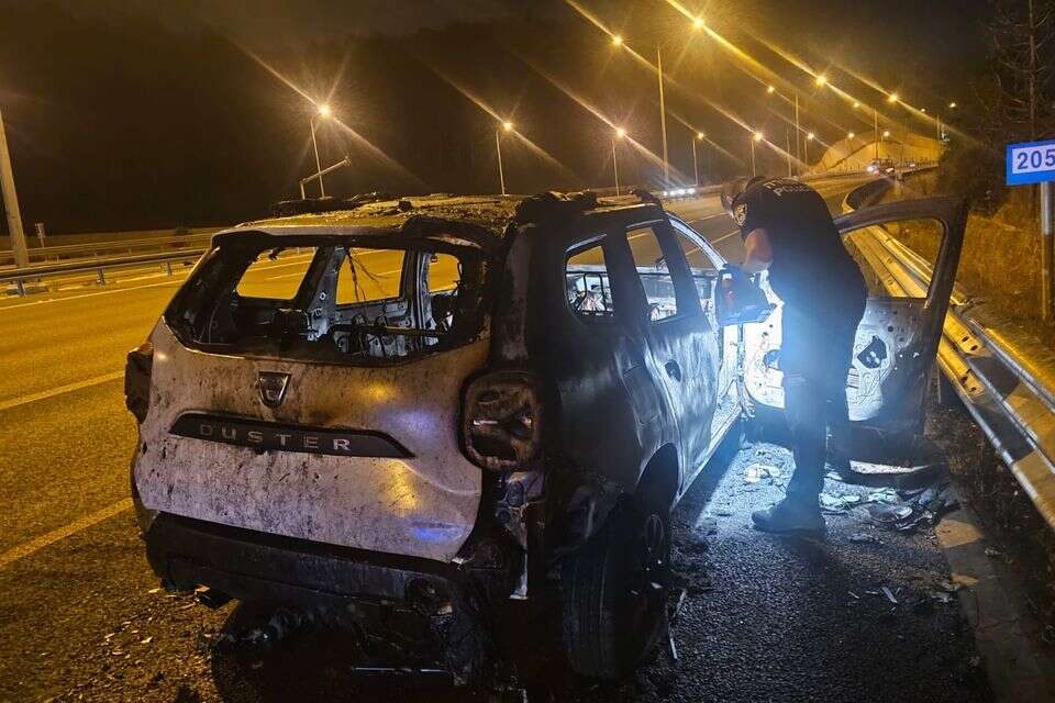 הרכב שהוצתץ הנהג נתפס על ידי המשטרה ונעצר , דוברות המשטרה
