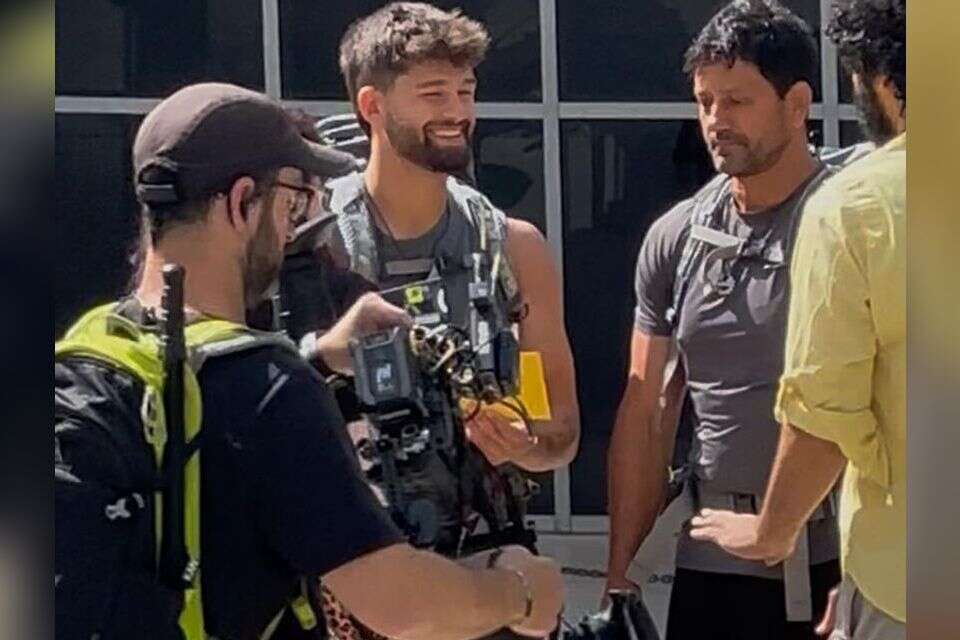 אורן סמדג'ה ובנו רום. צילומי עונה חדשה של "המירוץ", פפראצי , ללא