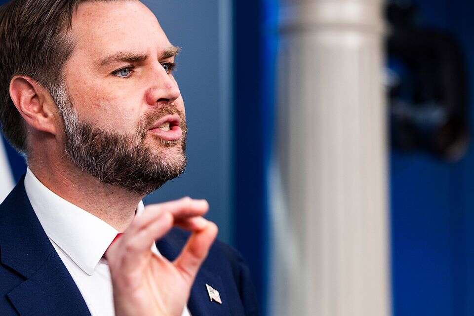 ג'יי די ואנס במסיבת עיתונאים , EPA