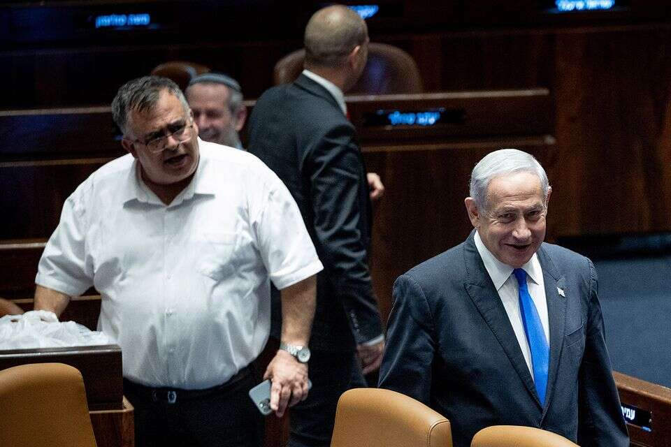 דוד ביטן ובנימין נתניהו , יונתן זינדל/פלאש90