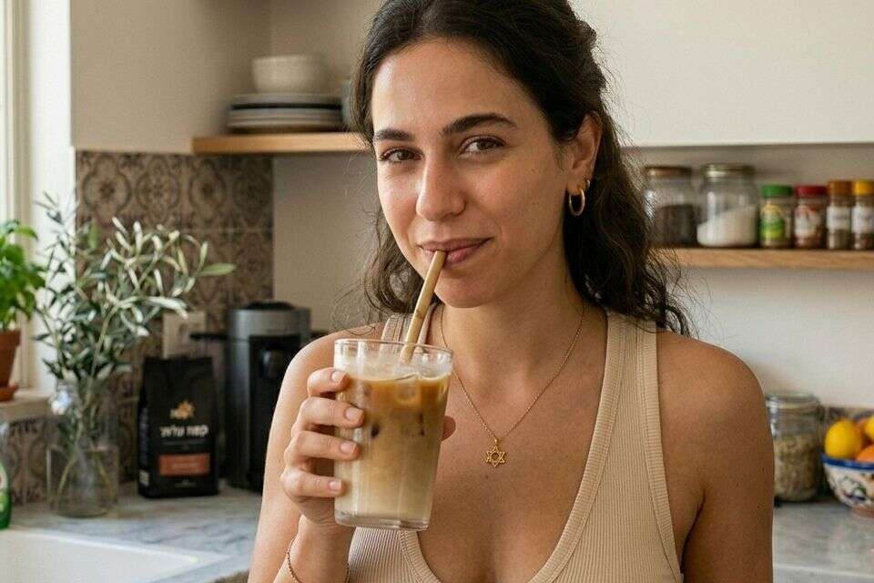 אישה שותה קפה קר , Gemini