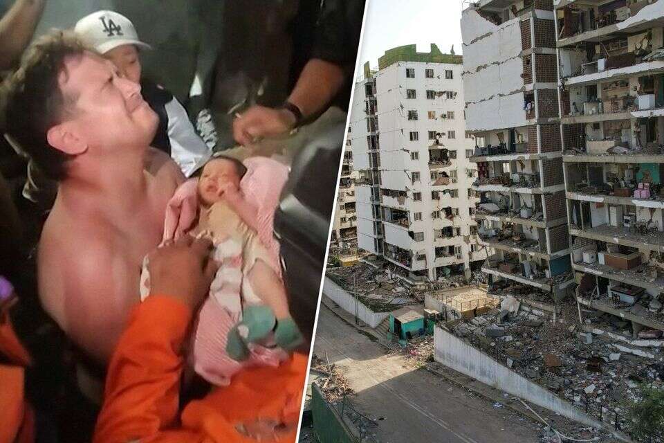 ההרס בוונצואלה והתינוק מחולץ לזרועות אביו במוקד ההרס המרכזי , AFP