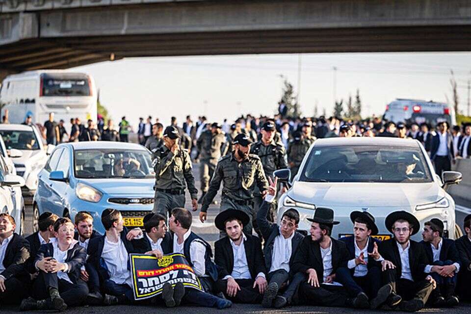 הפגנות חרדים נגד גיוס , חיים גולדברג פלאש 90