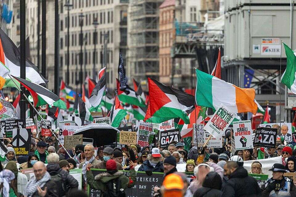 הפגנה פרו פלסטינית בלונדון , EPA