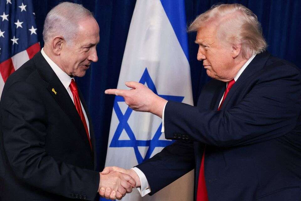 נתניהו וטראמפ בפגישה באחוזה במאר א-לאגו , רויטרס
