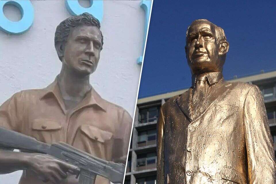 פסל המחאה נגד רה"מ נתניהו (מימין) והפסל לזכרו של יוני נתניהו ז"ל באנטבה , קוקו, רשתות חברתיות