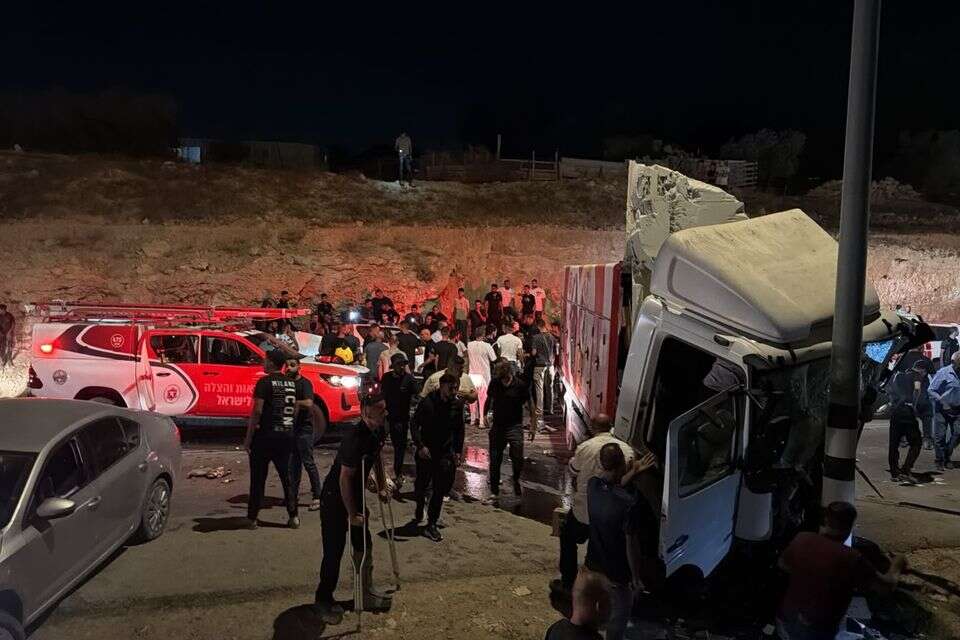 זירת התאונה הקטלנית בכביש 80 , דוברות מד"א