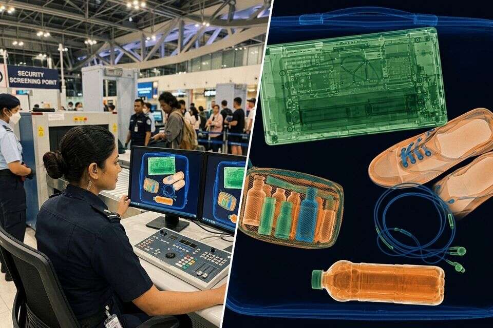 לא "צילום" של החפצים, אלא תמונה המבוססת על קרני רנטגן, צפיפות החומרים וההרכב המשוער שלהם , אילוסטרציה