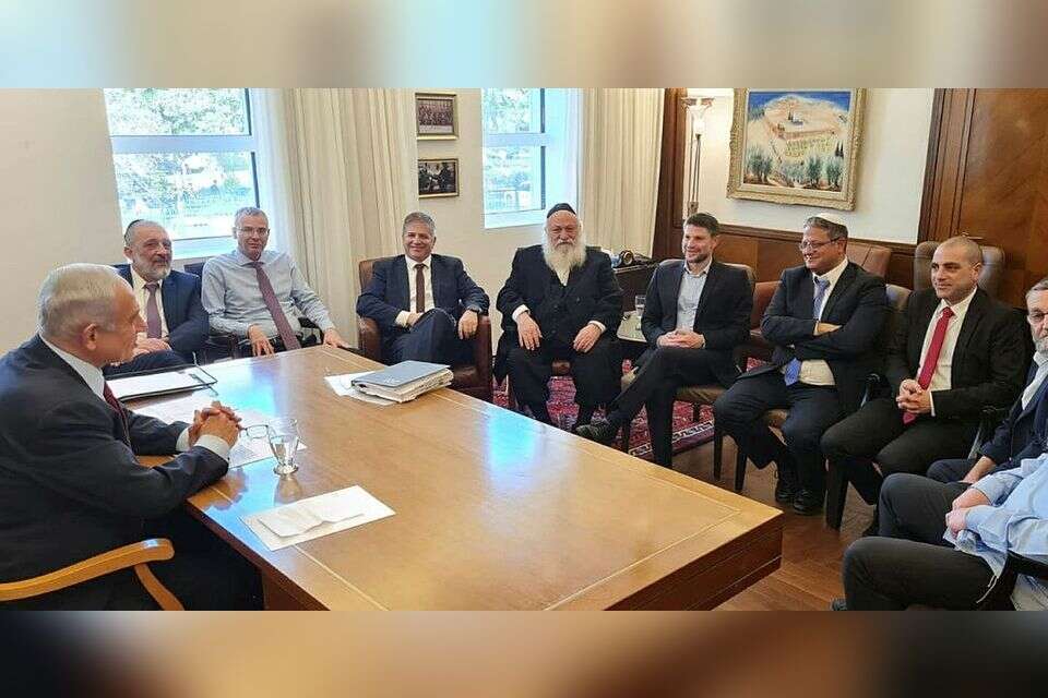 ראשי מפלגות הימין בפגישה בינואר 2023 , ללא קרדיט