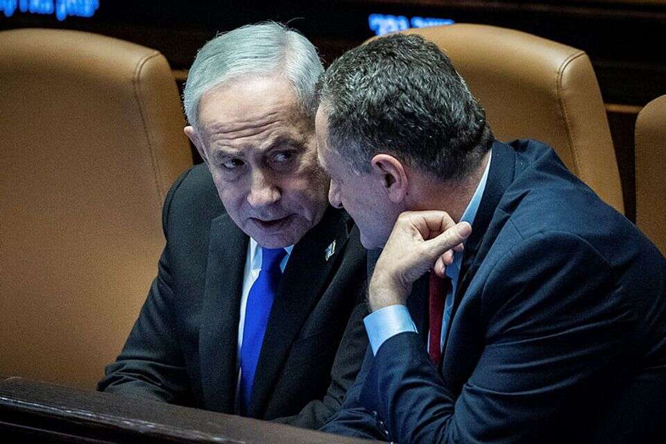 ראש הממשלה בנימין נתניהו ושר הביטחון ישראל כ"ץ , יונתן זינדל,פלאש 90
