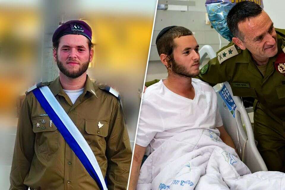 ממיטת בית החולים לסיום קורס קצינים. חיים טרייטל , דובר צה"ל