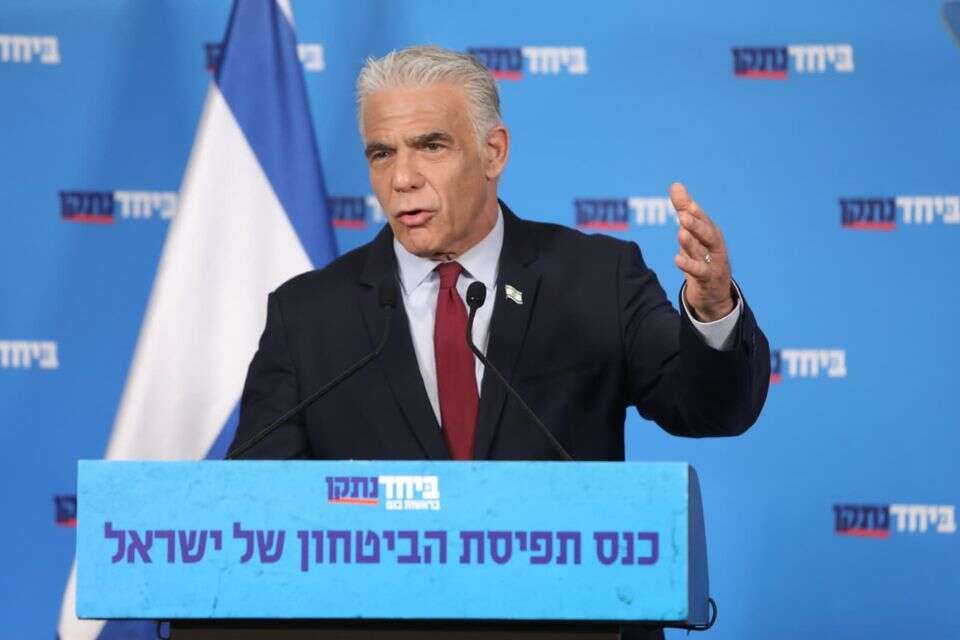 לפיד בכנס הביטון של מפלגת "ביחד" , גדעון מרקוביץ'