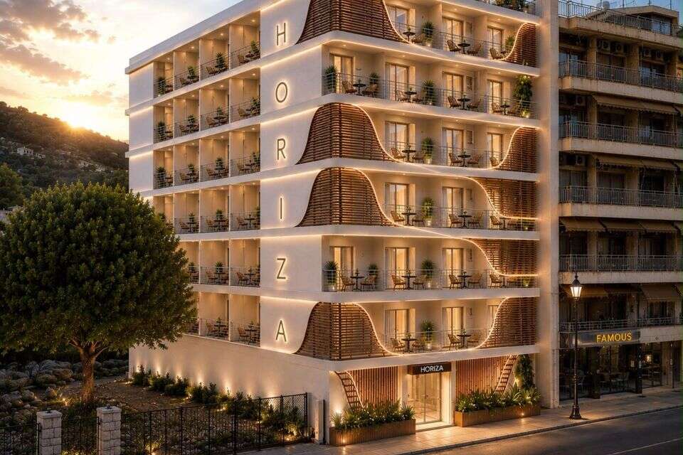 הוריזה לוטראקי, מוקם במבנה מלונאי קיים בן שמונה קומות , פאלמו