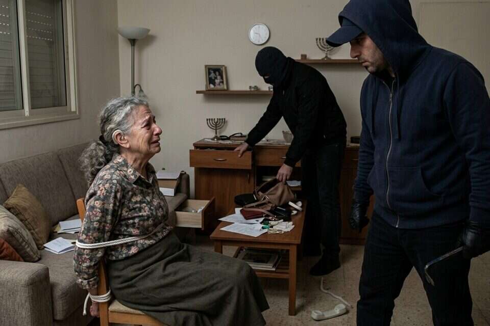 שוד קשישה. אילוסטרציה , נעשה בבינה מלאכותית