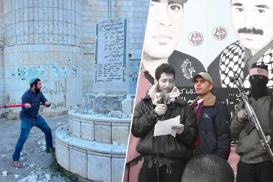פרג', ראש "הזרוע הצבאית" של החזית העממית שמונצח וח"כ סוכות משחית את האנדרטה , רשתות ערביות