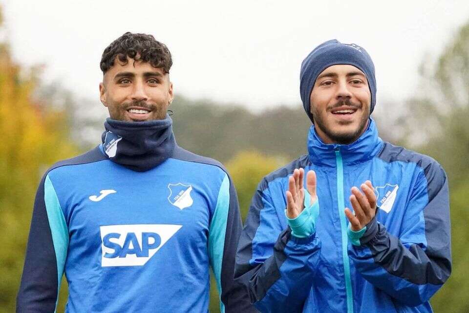 נאדר אל ג'ינדאווי (משמאל) באימון הופנהיים , TSG Hoffenheim