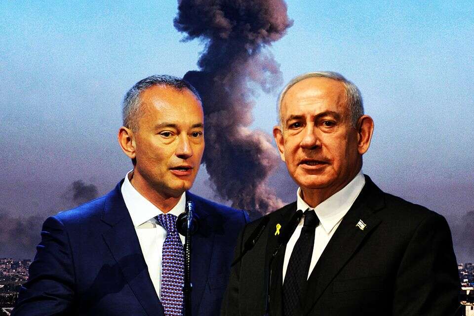 נתניהו ומלדאנוב על רקע עזה , רויטרס, AFP, EPA
