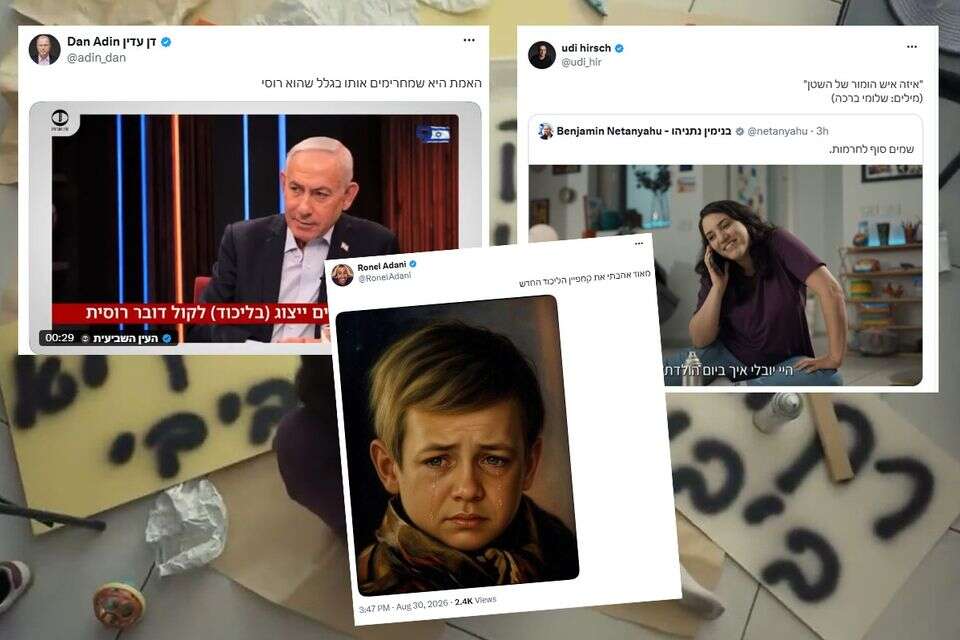 ברשת תוקפים את הקמפיין החדש של נתניהו , X