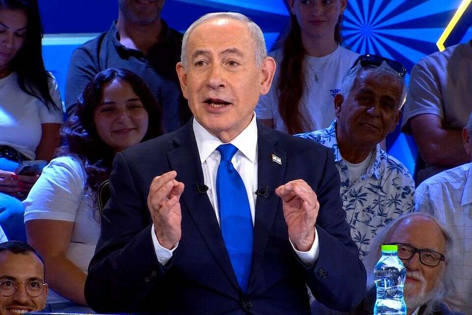 בנימין נתניהו מתארח אצל "הפטריוטים" , צילום מסך ערוץ 14