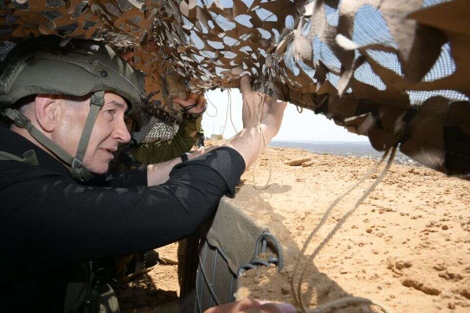 נתניהו סמוך לקו הצהוב בעזה: "שולטים בשטח ונשארים בקו הזה" , עמוס בן גרשום/ לע״מ