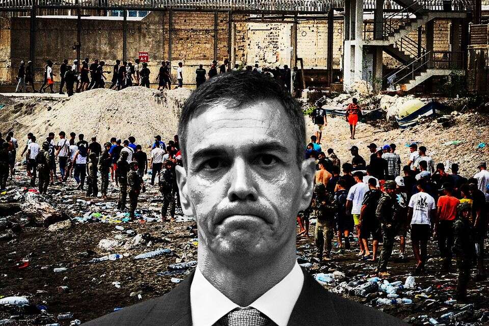 ראש ממשלת ספרד סאנצ'ס ופלישת המסתננים לסאוטה , איי.אף.פי