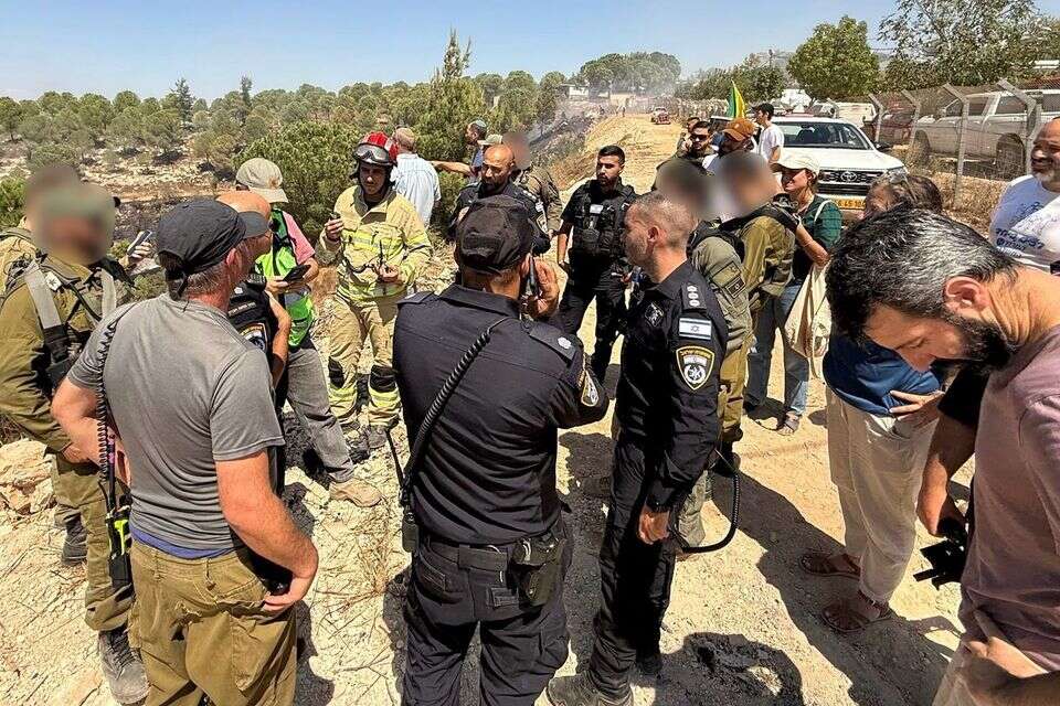 כוחות משטרה בגוש עציון בזירת השריפה , דוברות המשטרה