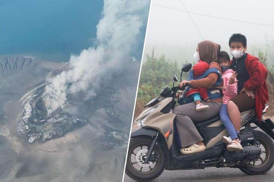 עמוד האפר מתנשא ותושבים שנמלטים מזיהום האוויר , EPA
