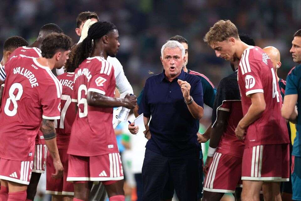 ז'וזה מוריניו עם שחקני ריאל מדריד , Getty Images