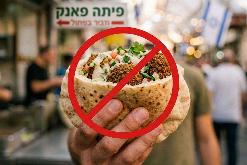 מנת פלאפל עם סימן של איסור , נוצר באמצעות ג'מיני