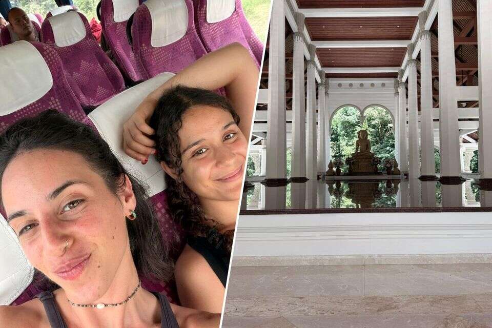 "אין סיטואציה כזאת, אני מנתקת את הטלפון". נגה (משמאל) וחברה בתאילנד , נגה בן יהודה
