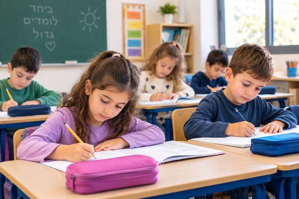 תלמידים בכיתה , נוצר ע"י בינה מלאכותית