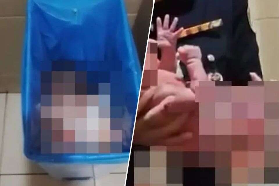 התינוק שנמצא בפח בנמל התעופה , צילום מסך, רשתות חברתיות