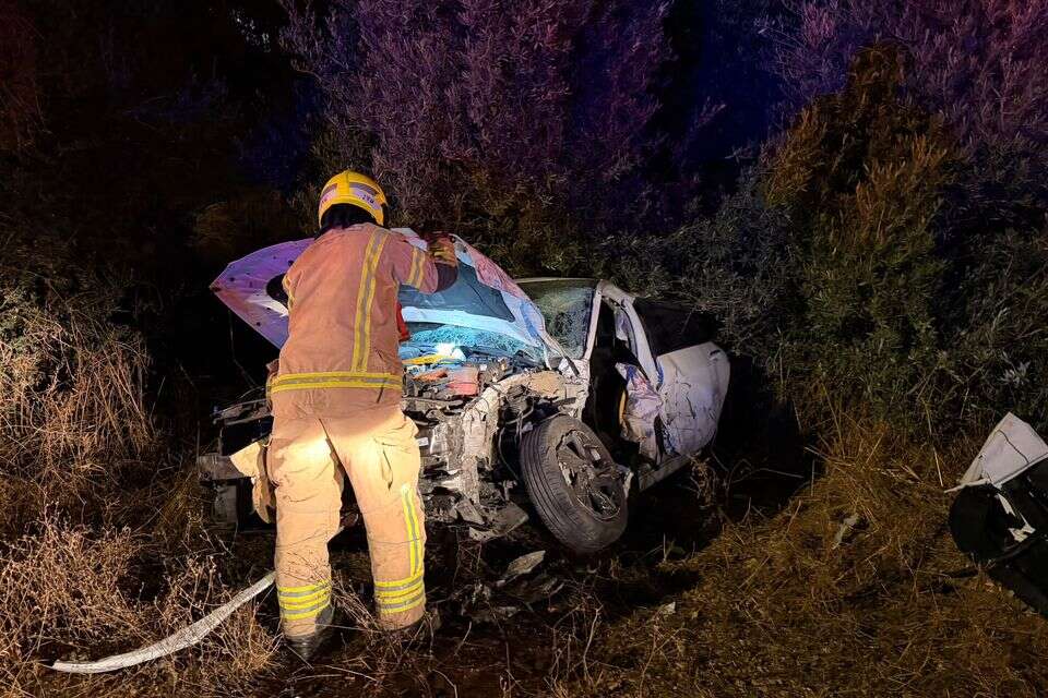 זירת התאונה סמוך לכרם בן זמרה , כבאות והצלה לישראל
