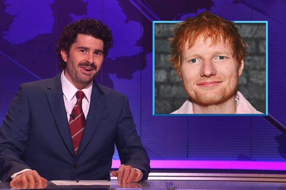 פאדי יאנג, "סאטרדיי נייט לייב בריטניה", מתייחס לפרשת אד שירן ומקלמור , צילום מסך