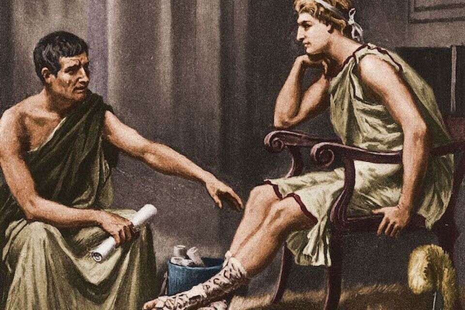 אלכסנדר מוקדון ואריסטו , מתוך ויקיפדיה