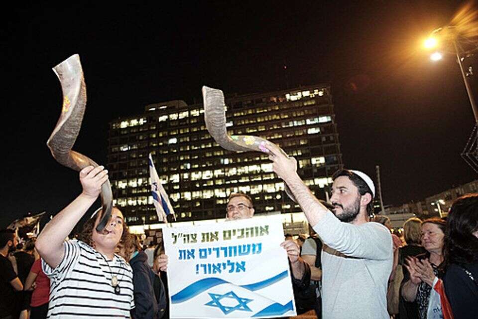 בהפגנה למען אזריה, אפריל 2016 , איתן אורקיבי