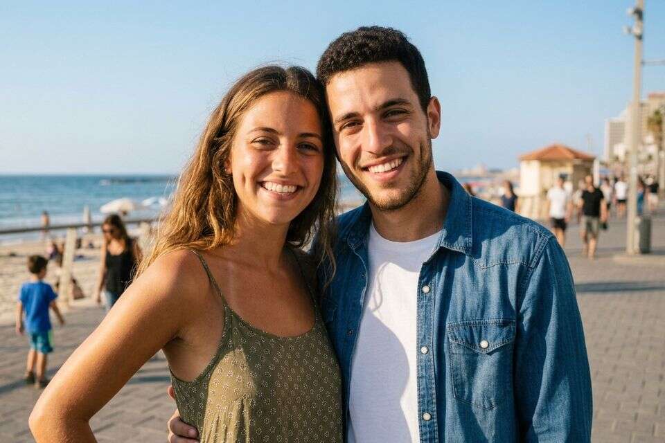 בחור ובחורה עם גומות חן , נוצר באמצעות Gemini
