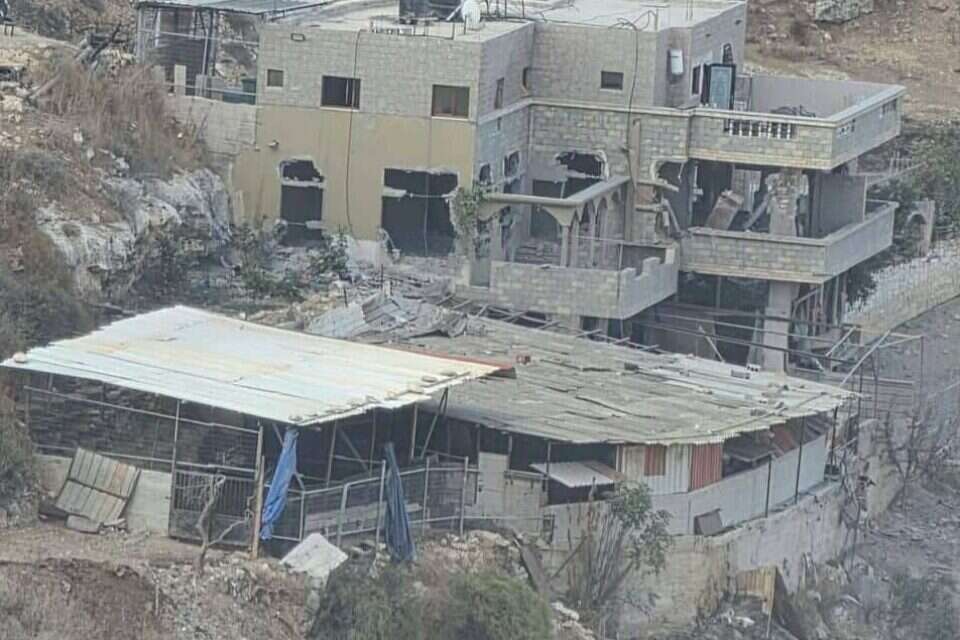 הריסת בית המחבל שרצח את יהודה שרמן ז"ל , צילום: מתוך הרשתות הערביות