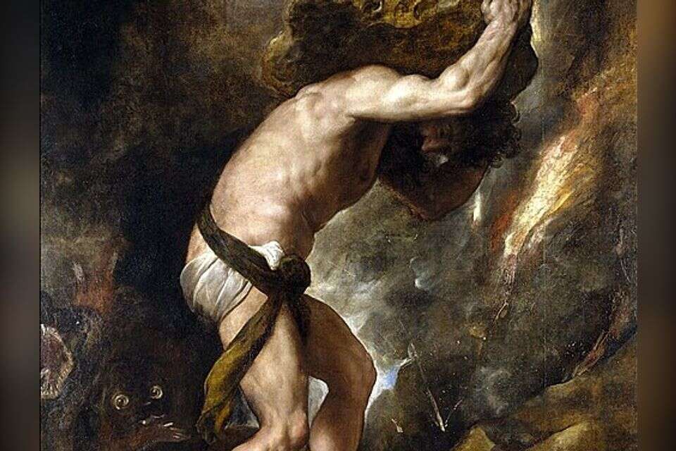 "מַה יִּתְרוֹן לָאָדָם בְּכׇל עֲמָלוֹ שֶׁיַּעֲמֹל תַּחַת הַשָּׁמֶשׁ?" סיזיפוס מאת טיציאן, ונציה 1548-9. הציור הוזמן ע"י מריה מאוסטריה (de Austria) אחותו של הקיסר קארל החמישי שנלחם בלותר ובמהפכה הפרוטסטנטית. הציור היה חלק מסדרה של ארבעה "נענשים גדולים" במיתולוגיה, ושימש את הקיסר כאזהרה למורדים הפרוטסטנטים באימפריה, שמי שינסה לקרוא תיגר על הסדר האלוהי והקיסרי, נדון לסבל נצחי , מתוך ויקיפדיה
