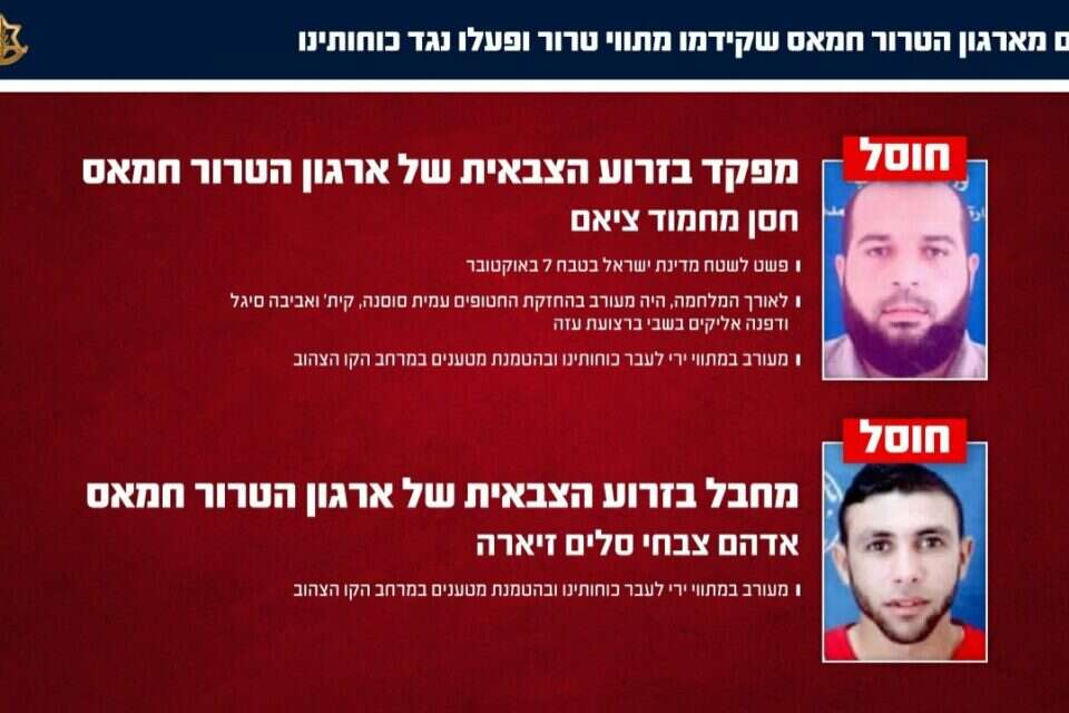חוסלו שני מחבלי חמאס בעזה, אחד מהם השתתף בטבח ה-7.10 ולקח חלק בהחזקת חטופים , דובר צה"ל
