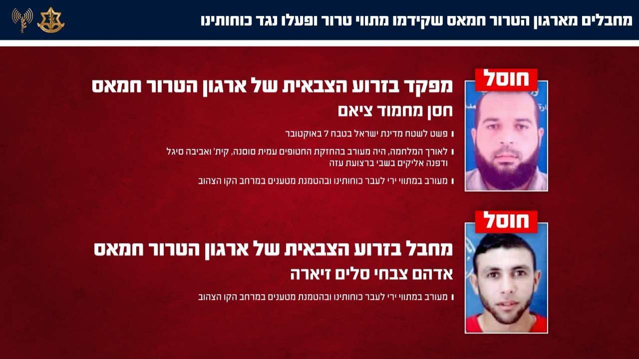 IDF eliminates two Hamas operatives in Gaza City